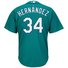 Load image into Gallery viewer, Felix Hernandez Seattle Mariners Majestic Cool Base Player Jersey - Northwest Green