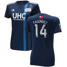 Load image into Gallery viewer, Diego Fagúndez New England Revolution Women&#39;s 2018 Primary Player Jersey – Navy