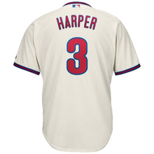 Load image into Gallery viewer, Bryce Harper Philadelphia Phillies Majestic Alternate Official Cool Base Player Jersey - Cream