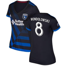 Load image into Gallery viewer, Chris Wondolowski San Jose Earthquakes Women&#39;s 2017/18 Primary Jersey - Black