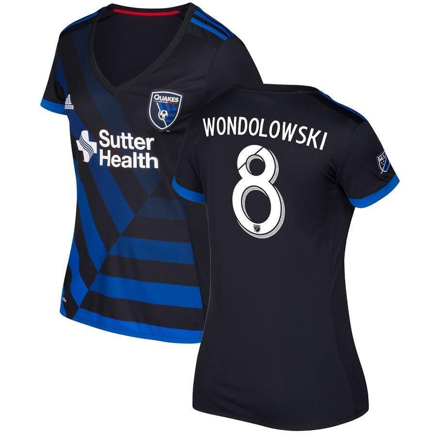 Chris Wondolowski San Jose Earthquakes Women's 2017/18 Primary Jersey - Black
