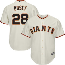 Load image into Gallery viewer, Buster Posey #28 San Francisco Giants Majestic Big &amp; Tall Cool Base Player Jersey - Cream