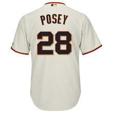 Load image into Gallery viewer, Buster Posey #28 San Francisco Giants Majestic Big &amp; Tall Cool Base Player Jersey - Cream