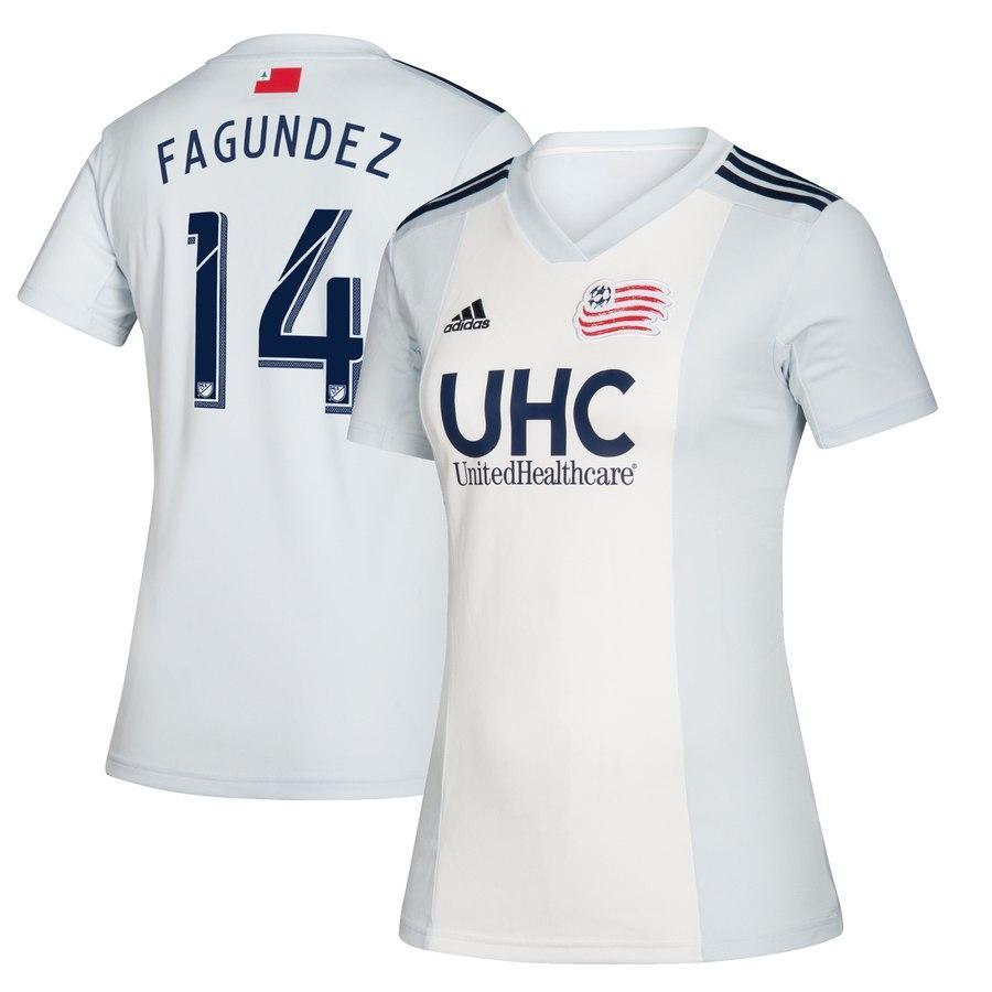 Diego Fagundez New England Revolution Women's 2019 Colonial Player Jersey – White
