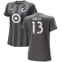 Load image into Gallery viewer, Ethan Finlay Minnesota United FC Women&#39;s 2018 Primary Player Jersey – Gray