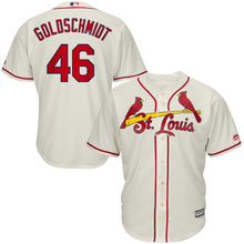 Load image into Gallery viewer, Paul Goldschmidt St. Louis Cardinals Majestic Alternate Official Cool Base Player Jersey – Light Blue/Cream
