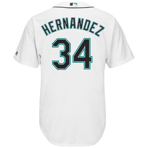 Felix Hernandez Seattle Mariners Majestic Cool Base Player Jersey - White / Cream