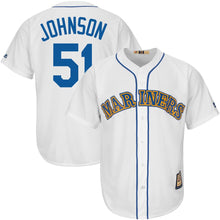 Load image into Gallery viewer, Randy Johnson Seattle Mariners Majestic Big &amp; Tall Cooperstown Cool Base Player Jersey - White