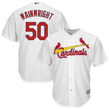 Load image into Gallery viewer, Adam Wainwright St. Louis Cardinals Majestic Cool Base Player Jersey - Tan/White