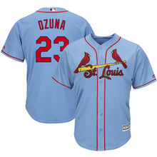 Load image into Gallery viewer, Marcell Ozuna St. Louis Cardinals Majestic Alternate Cool Base Player Jersey – Horizon Blue