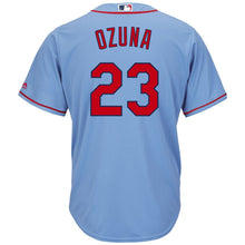 Load image into Gallery viewer, Marcell Ozuna St. Louis Cardinals Majestic Alternate Cool Base Player Jersey – Horizon Blue